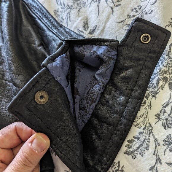 Black Leather Bomber Jacket - Picture 6 of 16